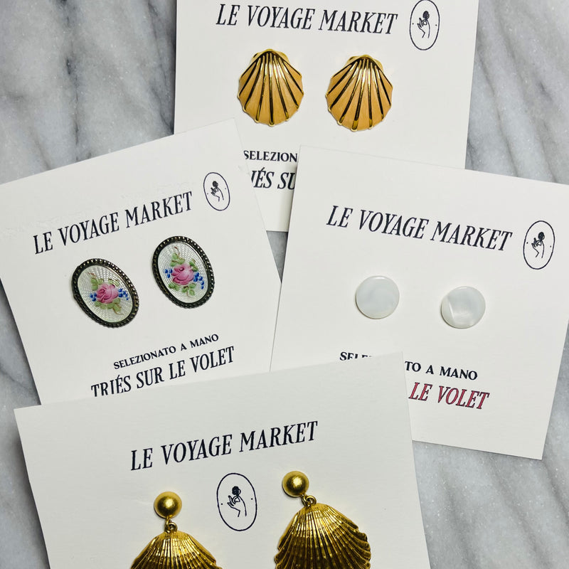 Vintage Monet Shell Earrings
