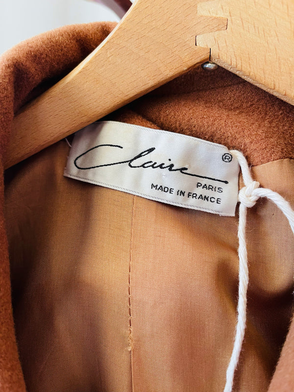 Vintage Camel Claire Paris Lambswool & Cashmere Coat